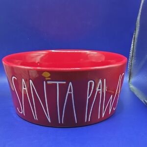 Rae Dunn Red Santa Paws Pet Bowl